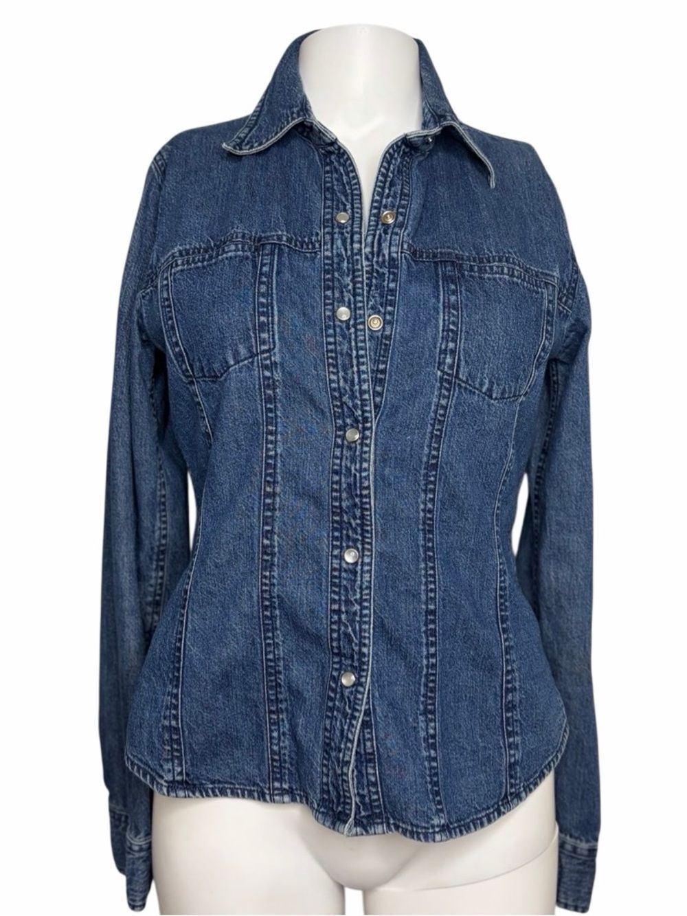 Old School Clothing Co. Classic Button-Front Denim Shirt Jacket Size 4